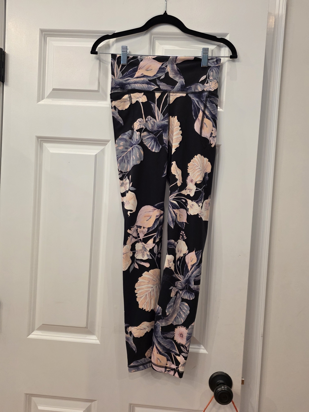 Under Armour Black Leggings with Blush Floral Print